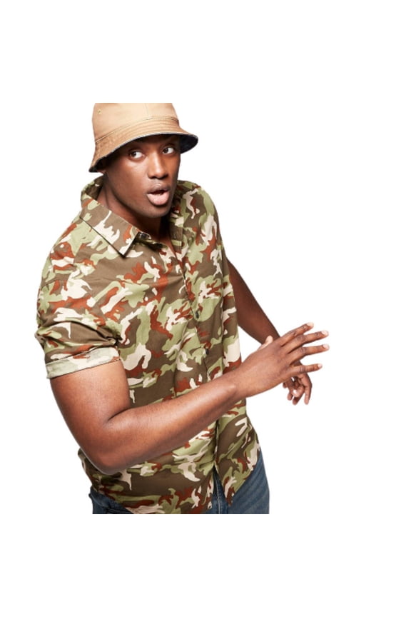 Original Use Men's Short Sleeve Button-Down Shirt 04319 Camo Camouflage (X-Small, Brookside Moss)