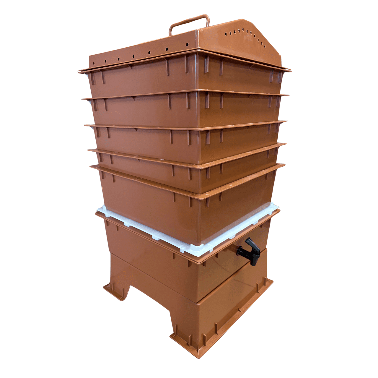 Original Vermihut ® 5 – Tray Worm Composter, Sustainable Design for Both Indoor & Outdoor, Worm Compost Bin for Vermicomposting Starter, Recycling Food Wastes (Terracotta)