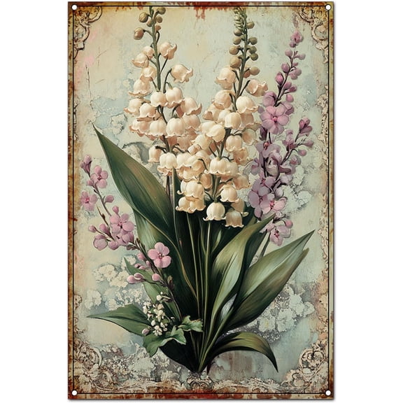 Original Vintage FlowersTheme Wall Art Print Poster, Funny Retro Classic Art Wall Decoration, Garage/Man Cave/Room Tin Metal Signs Artwork (H - Sunflower and Butterfly, 12" x 8" x 0.08", Unframed)