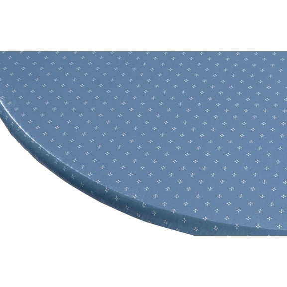 Original Vinyl Table Cover with Stitched Elastic Edge for Snug Fit, Blue, 42" x 68" Oval