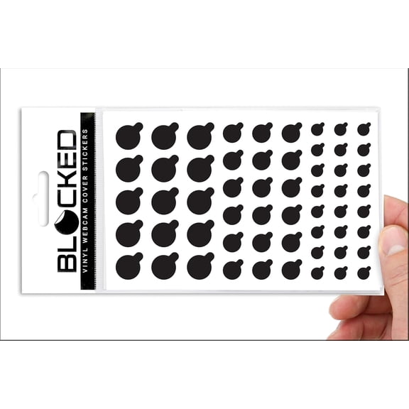 Original Vinyl Webcam Cover Stickers | Restickable & Stackable Privacy Covers | for All Camera-endable Devices | 3-Sizes | 57 Black (Muted Matte)