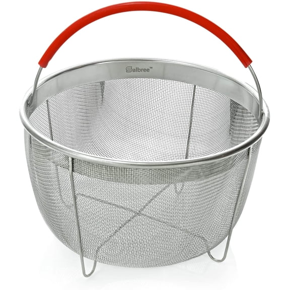 Original Visualz Steamer Basket for 3 qt quart Accessories, Stainless Steel Strainer and Insert fits IP Insta Pots, Instapot, Other Pressure Cookers, with Silicone Handle [6qt 8qt avail]