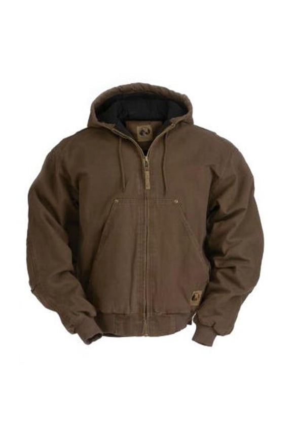 Original Washed Hooded Jacket - Bark - Medium - Quilt Lined - Durable Design