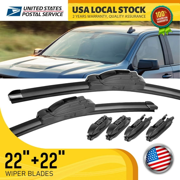 Original Windshield Wiper Blade Replacement 22"+22" for 2014-2018 Chevrolet Silverado 1500/2500HD/3500HD2014-2018 GMC Sierra 1500/2500HD/3500HD All Weather (Set of 2)