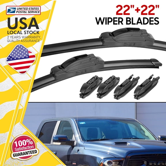 Original Windshield Wiper Blade Replacement 22"+22" for Tahoe Avalanche 2013-2007, GMC Yukon 2013-2007 All Weather (Set of 2)