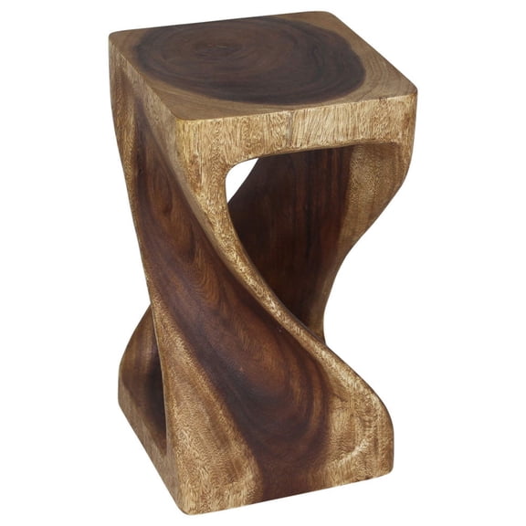 Original Wood Twist Accent Stool 10 X 10 X 18 In High Walnut Oil