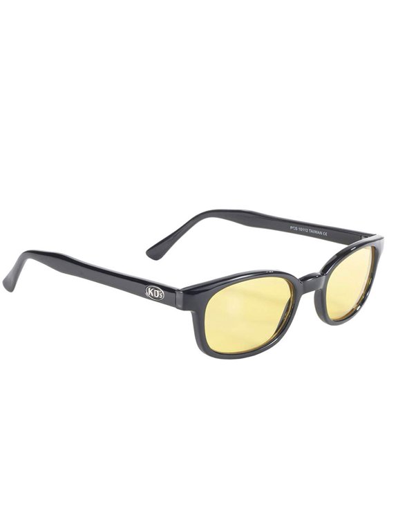 Original X-KD's Biker Shades Sunglasses Black Frames w/ Yellow Lenses