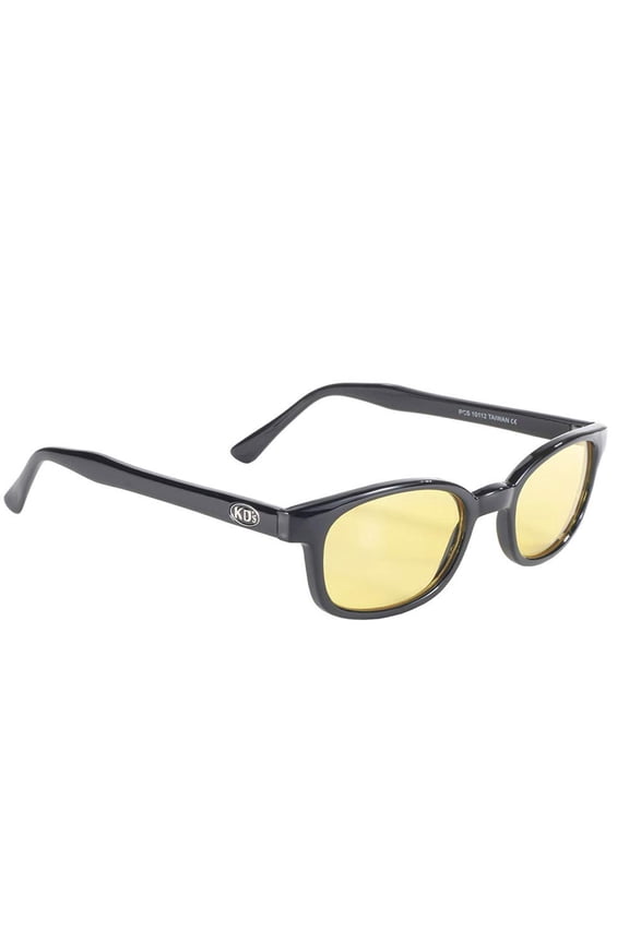 Original X-KD's Biker Shades Sunglasses Black Frames w/ Yellow Lenses