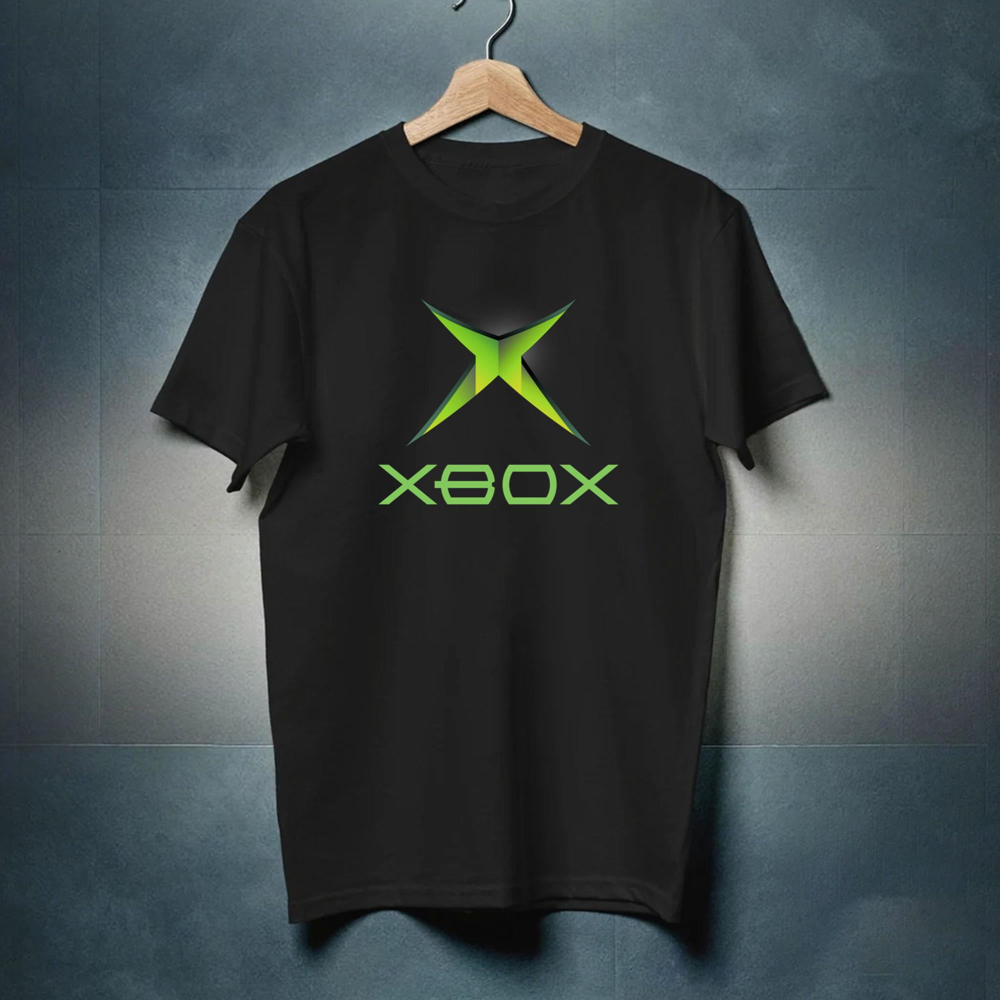 XBOX T-Shirt Boys Kids Black Green Game Console Logo Italy