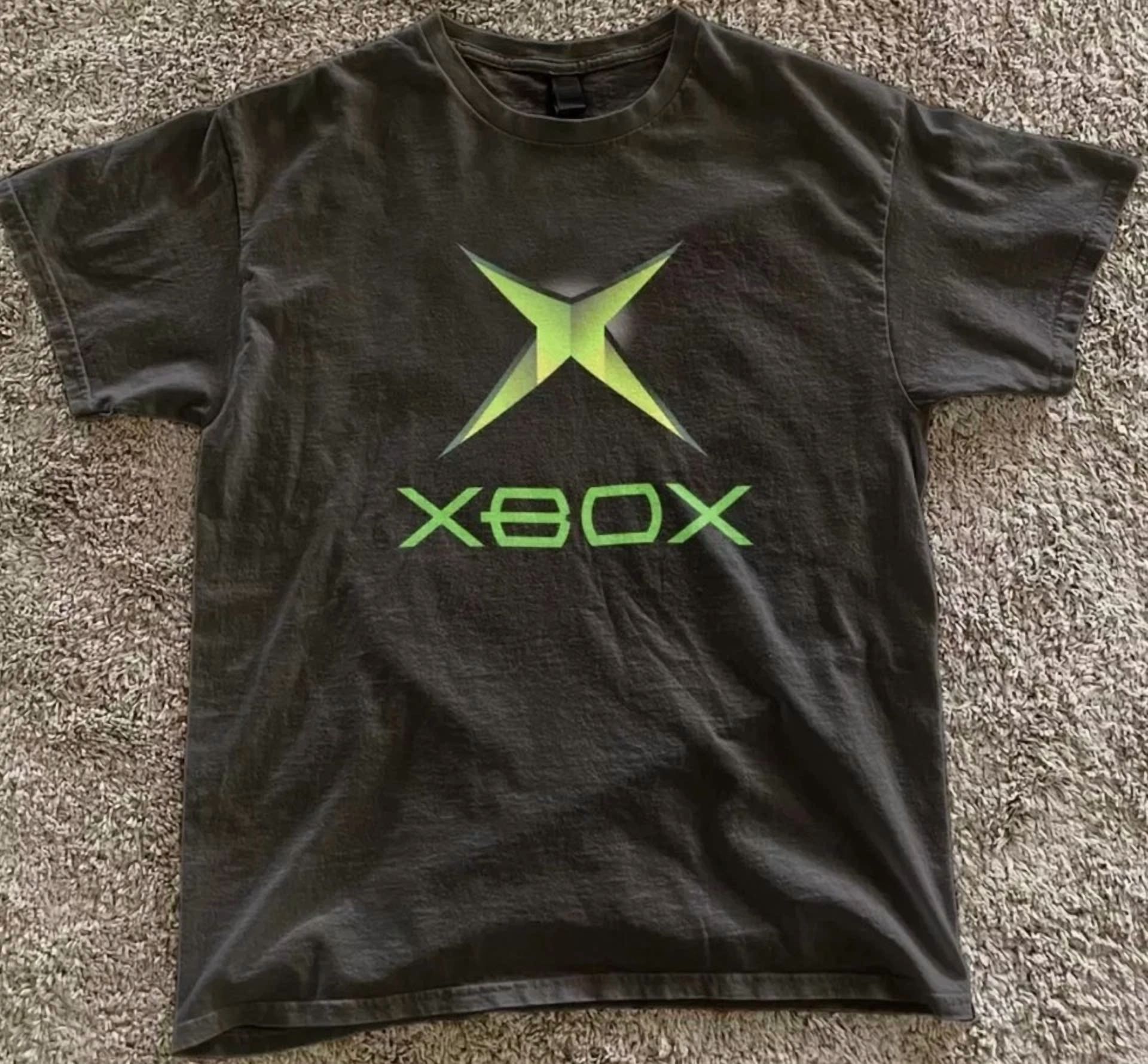 Original Xbox logo green black tee - Vintage Gaming Shirt Y2k Xbox 360