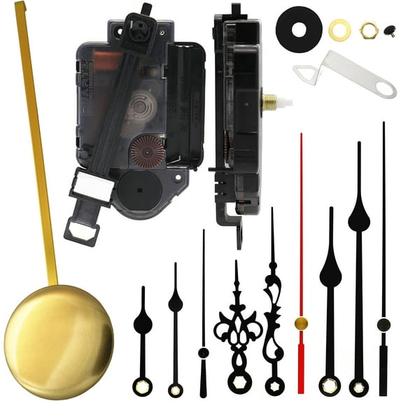 Original Youngtown 12888 Pendulum Clock Movement with 3 Sets of Hands 13.5mm (17/32 inch) Shaft Length 5.5mm (7/32 inch) Thread Length.