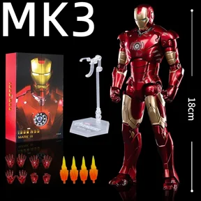 Original ZD Toys 1:10 Iron Man Action Figure 18cm Mark3 Tony Stark War armor Model collecting toys
