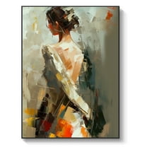 Original abstract female figure oil painting original abstract painting female back oil painting modern female room decoration,61*46cm (24*18) inches, unstretched frameless