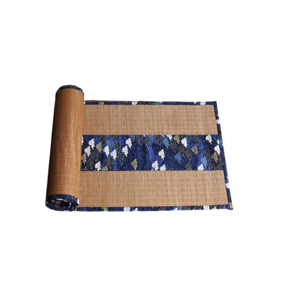Original bamboo waterproof placemats, waterproof vintage bamboo table runner fruit decor coasters with floral pattern coffee table decor, placemat anti-hot wipe clean