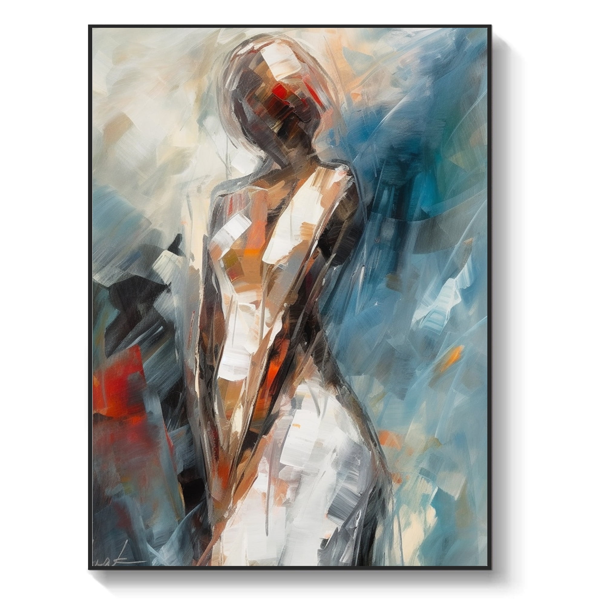 Original female figure oil painting original abstract art oil painting ...