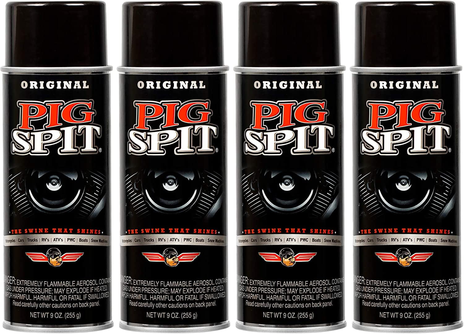 Original for Use on Motors, Transmissions, Vinyl and Black Plastic Trim Components and Tires, 9 oz, 4-Pack