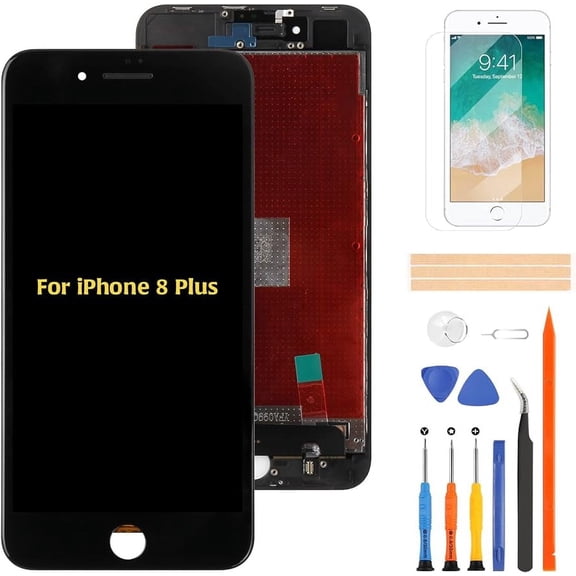 Originalfor iPhone 8 Plus LCD Display Touch Screen Glass Digitizer 5.5 inch A1864 A1897 A1898 Screen Replacement Full Assembly Repair Kits,with Free Screen Protector+Tools