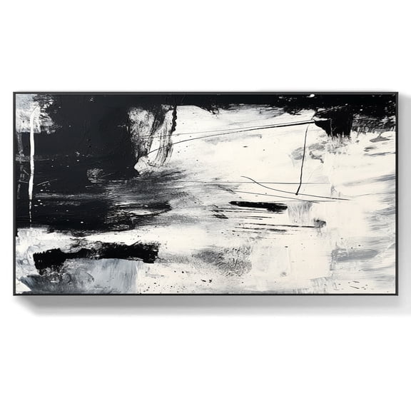 Original minimalist painting grey abstract painting, black and white abstract painting, large grey painting, abstract painting, handmade art,(41*81cm)16*32 Inches,Unstretched,Frameless
