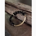 thumbnail image 1 of Original obsidian bracelet with a male niche design, personalized retro and minimalist bracelet, 1 of 5