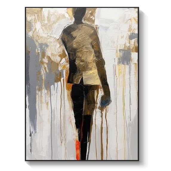 Original portrait handmade abstract oil painting, abstract acrylic oil painting, simple abstract, portrait gift, home living room decoration,102*76cm (40*30) inches,stretched + black frame