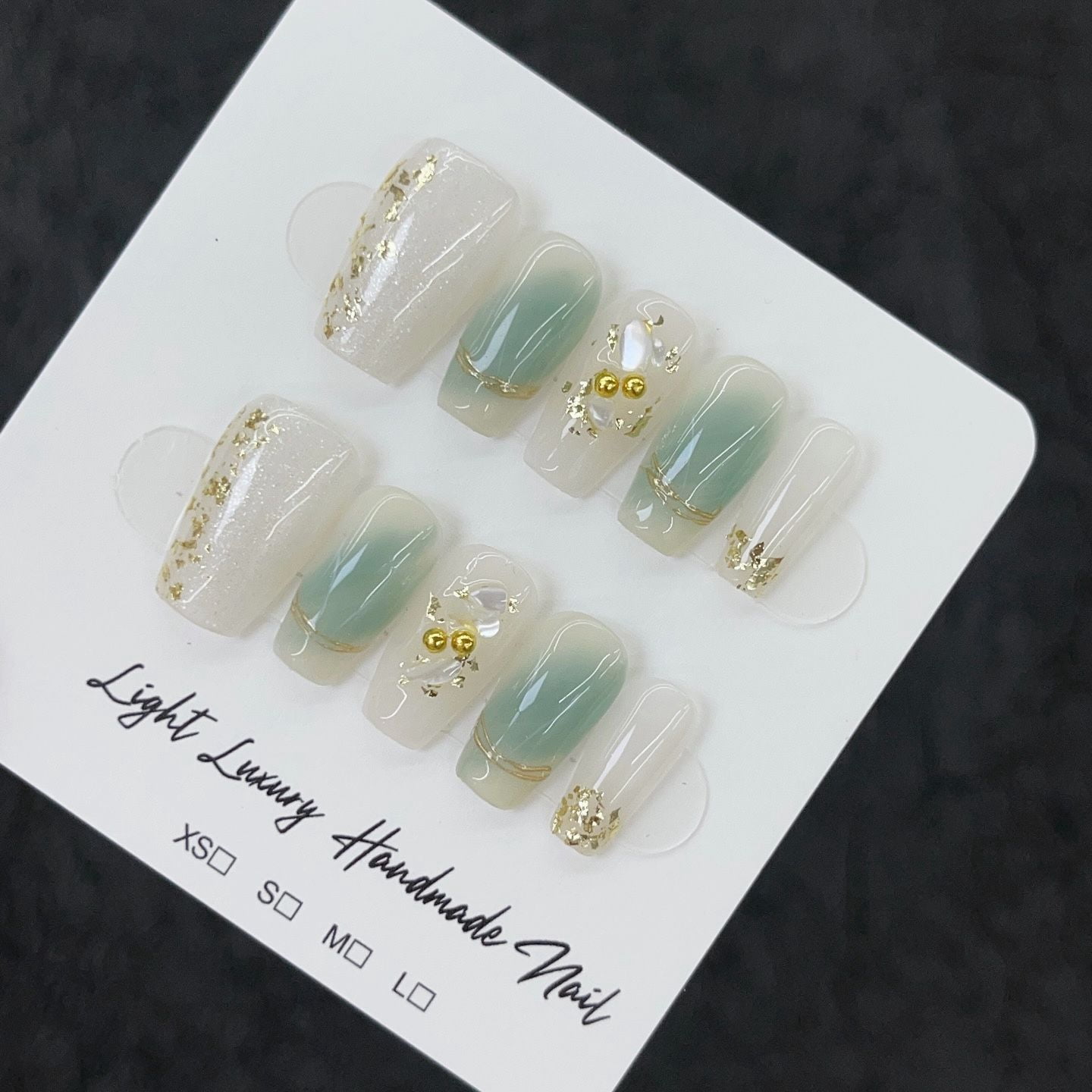 [Original real shot] smudged plaster Internet celebrities autumn handmade wear nail piece light luxury pure handmade high quality control nail