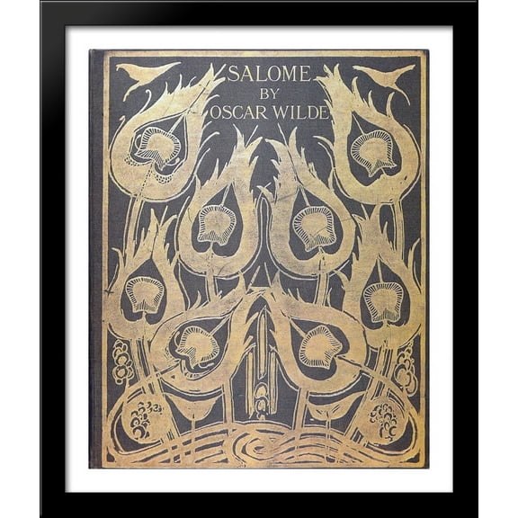 Original sketch for the cover of 'Salome' 28x34 Large Black Wood Framed Print Art by Aubrey Beardsley