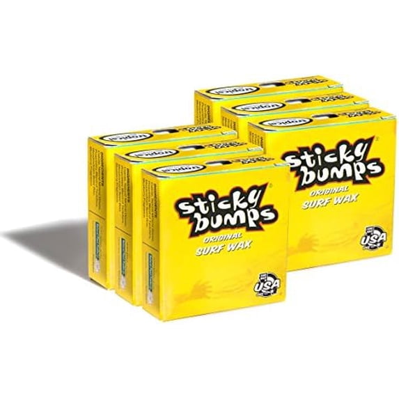 Original tropical surf wax- 6 Pack | Long-Lasting Surfboard Wax | Great Bump Building for Surfing | Non-Toxic, Nature-Safe | For Surfboard surf wax. For Temps 75°F / 28°C and above.$$Sport &