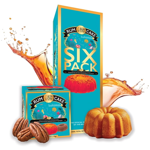 Original with Pecans rum cake 4 oz six pack