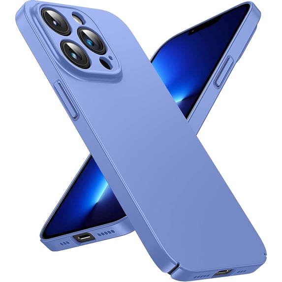 OriginalFit Slim Case for iPhone 13 Pro 6.1'', Ultra Thin Sturdy Protective Phone Case with Full Camera Protection & Anti-Scratch & No Fingerprint Hard Matte Back Cover, Silky-Touch, LightBlue