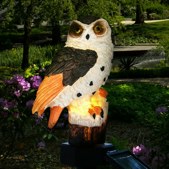OriginalSourcing Owl Solar Lights, LED Garden Bronze Decoration Solar Powered Lights for Lawn, Patio or Holiday Outdoor Halloween Decorations