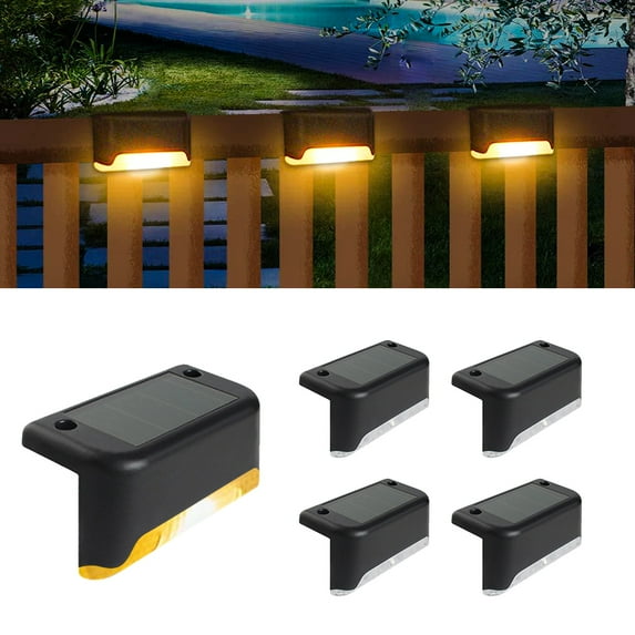 OriginalSourcing Solar Deck Lights Solar Step Lights Waterproof Led Solar Stair Lights 4PCS Holiday Outdoor Christmas Decorations