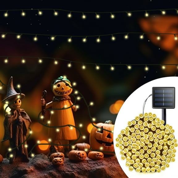 OriginalSourcing Solar String Lights 100LED (39ft 12m) or 200 LED(72ft 22m) Solar Powered Fairy Lighting Waterproof Outdoor String Lights for Garden Halloween Decorations