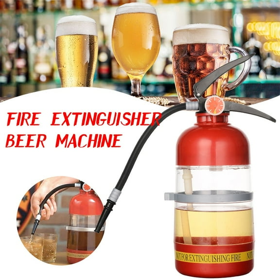 Originality Fire Extinguisher Drink Dispenser, 2L Food-Grade Acrylic Beverage Server, Kitchen & Dining Creative Container