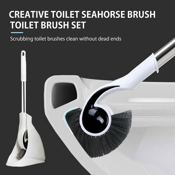 Originality Hanging Ventilation 360° No Dead Corner Cleaning Brush, Toilet Hippocampus Japonicus Brush Set,