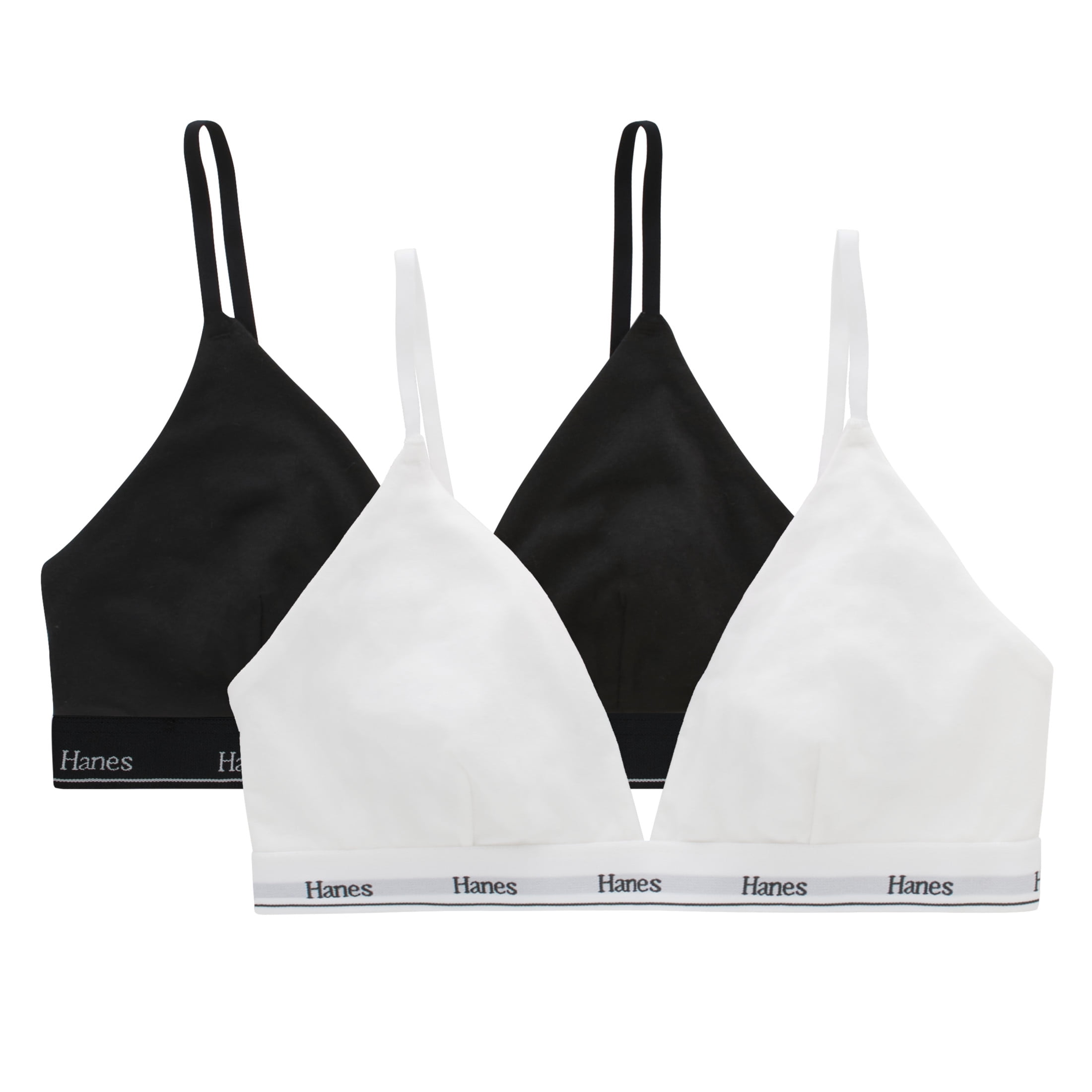 Hanes Originals Women's Stretch Triangle Bra, 2-Pack