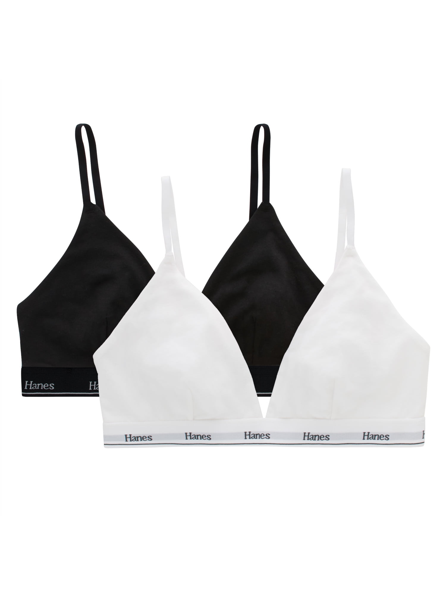 Hanes Originals Women's Stretch Triangle Bra, 2-Pack