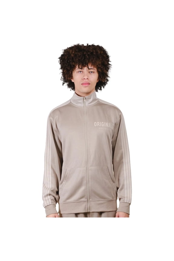 Men's Originals Pique Track Jacket, Relaxed Fit, Full Zip, Side Pockets, Pumice Stone, Medium