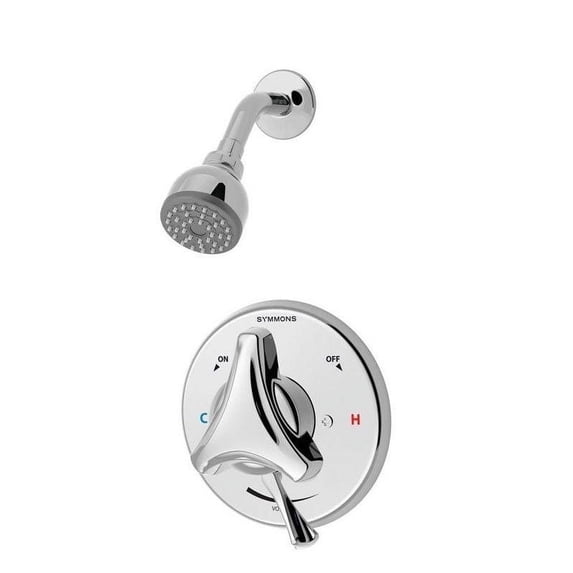 Origins 1-Handle Shower Faucet with Integral Stops and Integrated Diverter in Chrome