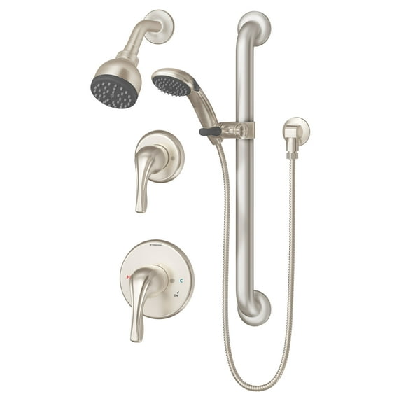 Origins 2-Handle 1-Spray Shower Trim with 1-Spray Hand Shower in Satin Nickel (Valves Not Included)