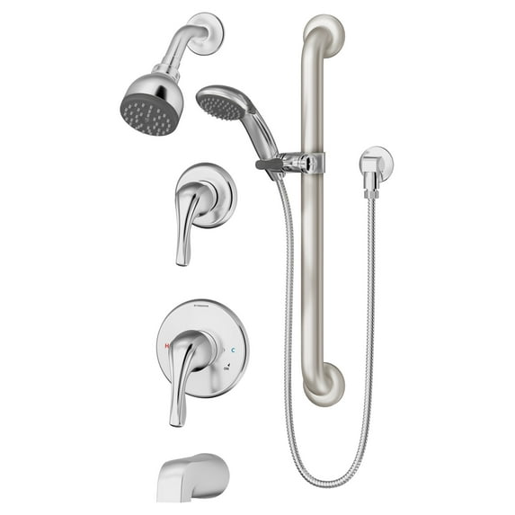 Origins 2-Handle Tub and 1-Spray Shower Trim with 1-Spray Hand Shower in Polished Chrome (Valves Not Included)