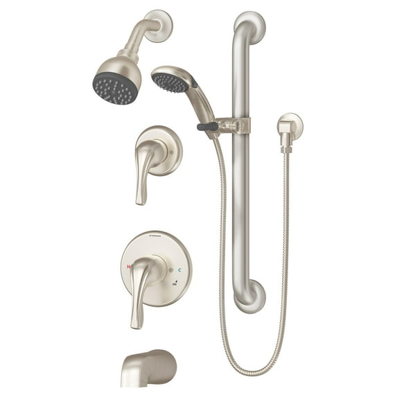 Origins 2-Handle Tub and 1-Spray Shower Trim with 1-Spray Hand Shower in Satin Nickel (Valves Not Included)