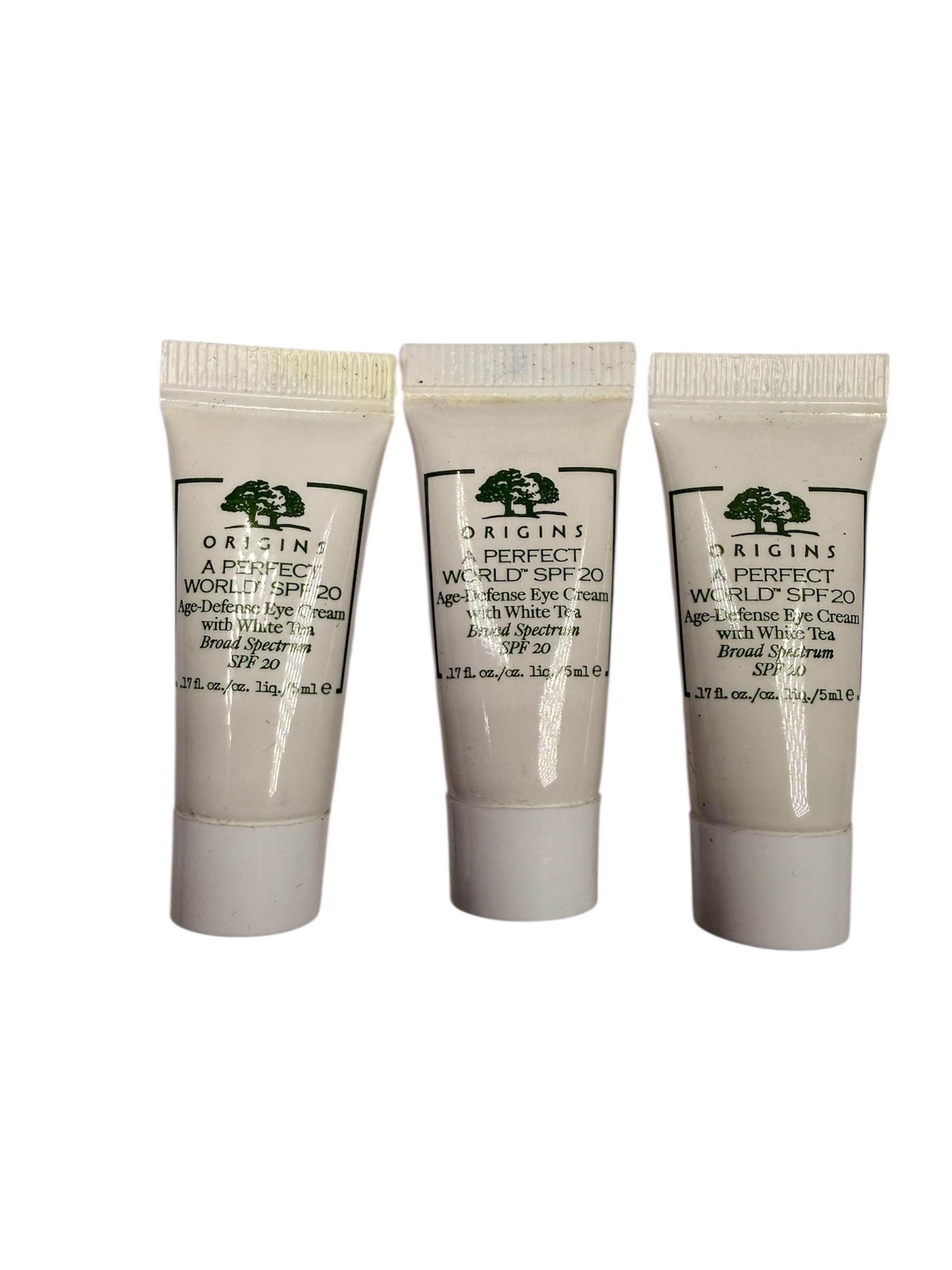 Origins A Perfect World SPF 20 Age-Defense Eye Cream 0.17 fl. oz / 5 ml Total 3 Pack