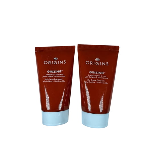 Origins Ginzing Energizing Gel Cream with Coffeine, Niacinamide 1.0 Fl. Oz 2 Pack