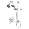 thumbnail image 1 of Origins Single-Handle 1-Spray Shower Trim with Hand Shower in Satin Nickel - 1.5 GPM (Valve Not Included), 1 of 5