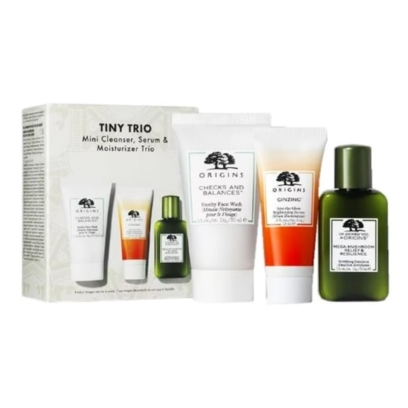 Origins Tiny Trio Mini Cleaner, Serum & Moisturizer Trio - Travel Size C14
