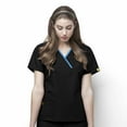 thumbnail image 1 of Wink Origins Charlie-Women's Y-Neck Fashion Scrub Top, Black, M Regular, 1 of 2