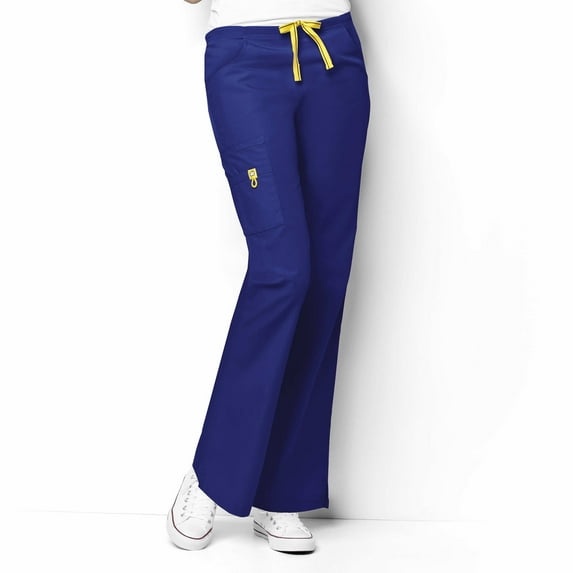 Wink Origins Romeo - Women's Flare Leg Cargo Scrub Pant, Galaxy Blue, M Regular