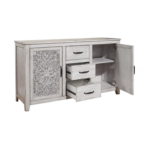 Origins by Alpine Aria Wood Dresser in Weathered Light Gray