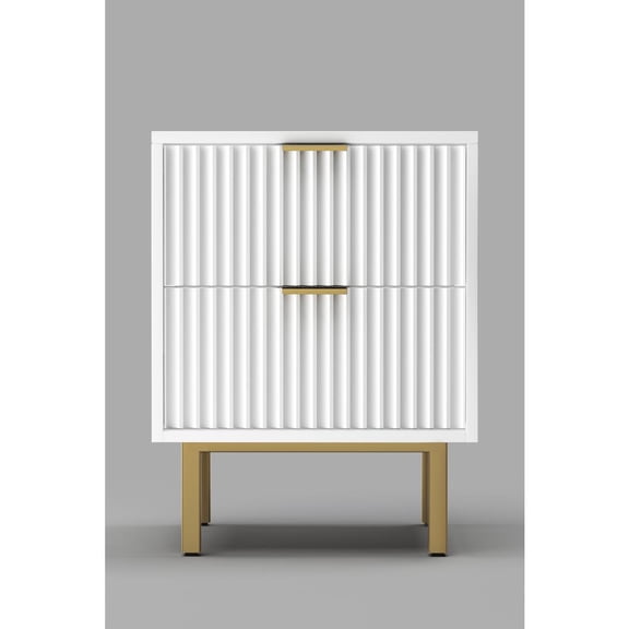 Origins by Alpine Casey 2 Drawer Nightstand in White