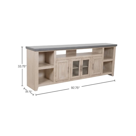 Origins by Alpine Coastal Camden TV Console, Driftwood with Slate Top